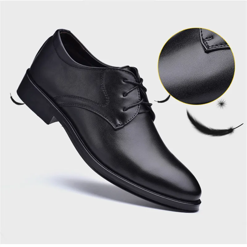 

men wedding shoes leather formal business pointed toe for man dress shoes men's oxford flats Plus Size Round Toe Casual Shoes