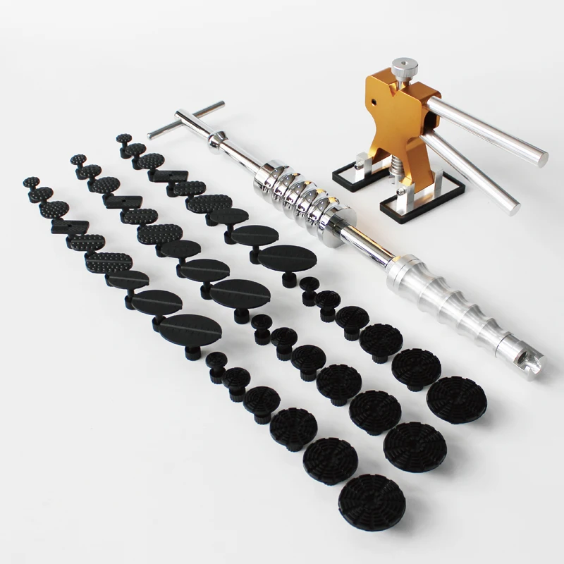 

dent puller kit slide hammer glue pulling tabs aluminum mini lifter car body repair hand tools garage remove dents straightening