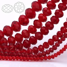 OlingArt 3/4/6/8/10mm perles de verre rondes Rondelle autriche facettes cristal rouge couleur de vin perle en vrac 5040 bijoux à bricoler soi-même fabrication