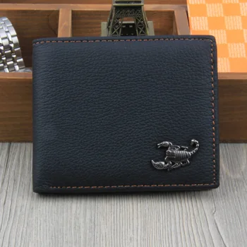 

Foofum Men Wallets Genuine Leather Wallet Design with Coin Zipper Pocket Purse 2017 New Gift Cards Clip Black Simple Style