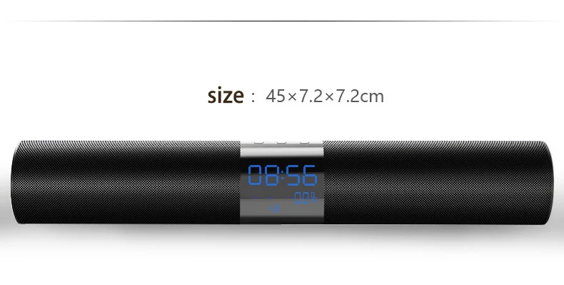 Беспроводной Bluetooth динамик металлическая полоса домашний телевизионный компьютер Hi-Fi качество звука светодиодный дисплей Время Будильник Черный Белый