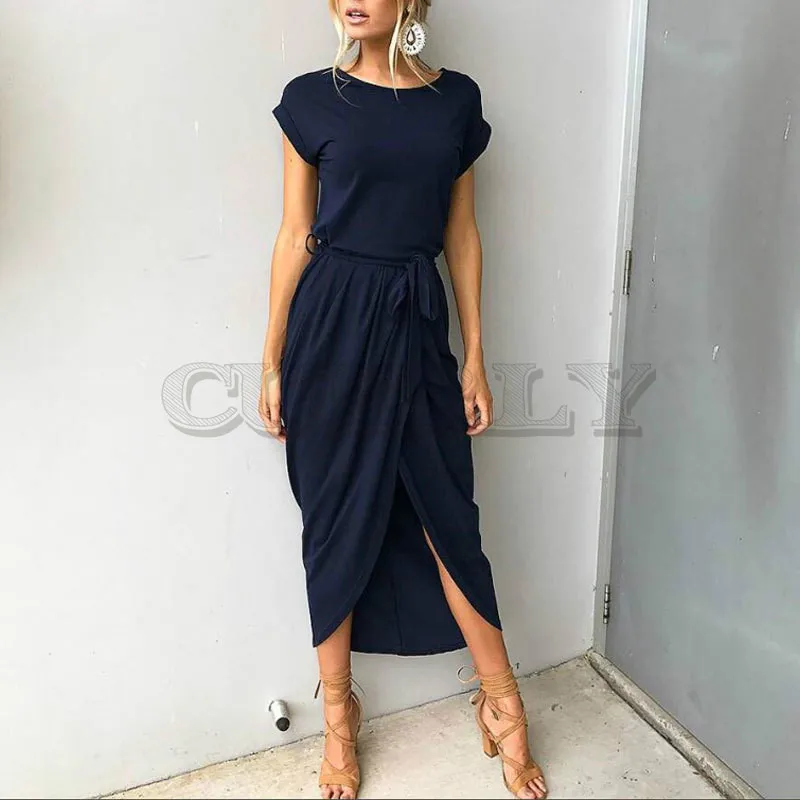 Image 2019 Plus Size Party Dresses Women Summer Long Maxi Dress Casual Slim Elegant Dress Bodycon Female Beach Dresses For Women 3xl