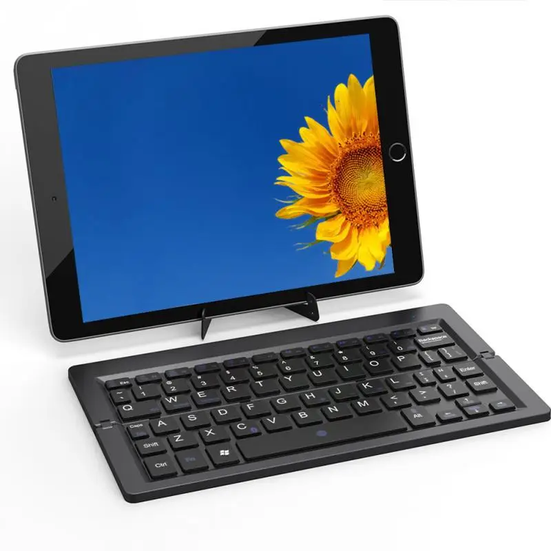 

Universal Foldable Bluetooth Keyboard Magnetic Control Switch with Charger Cable Ergonomics Keyboard for IOS/Android/Windows