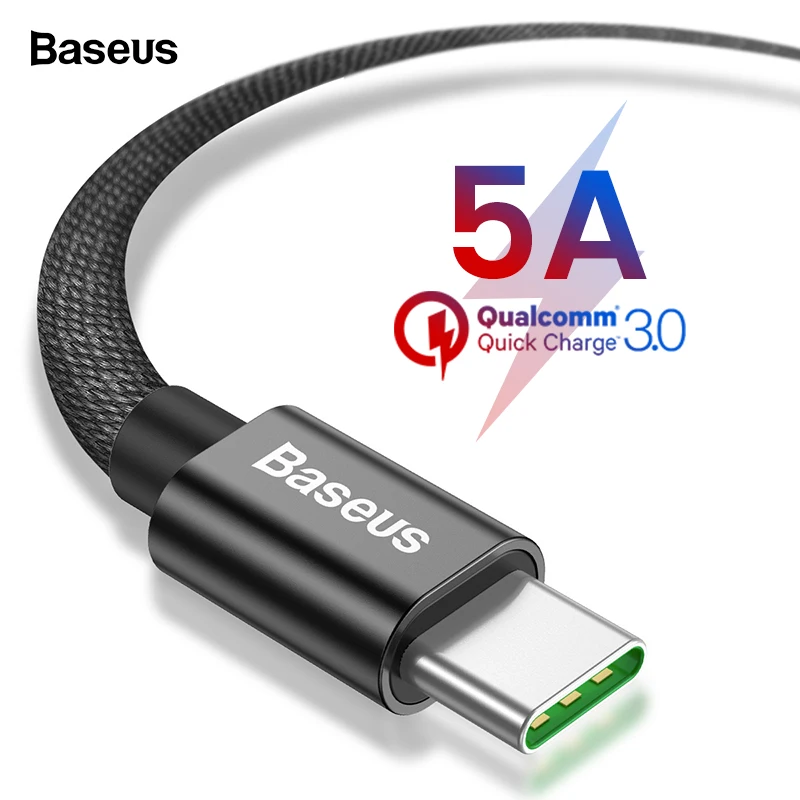 

Baseus 5A USB Type C Cable For Huawei Mate 20 P30 P20 Pro Supercharge Xiaomi mi 9 Samsung S10 S9 USBC Type-c Cable USB-C Charger