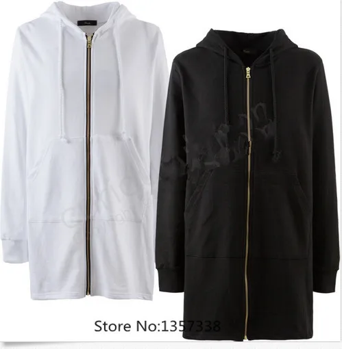 zip up long hoodie
