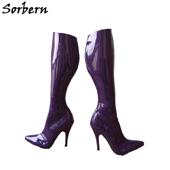 

Sorbern Purple Size 13 Women Boots Stilettos Heels Custom Wide Fit Calf Unisex Heeled Booties Women Long High Heeled Sexy Boots