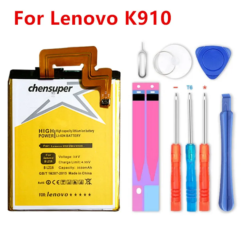2019 chensuper 3550mAh BL216 мобильный телефон аккумулятор для телефона Lenovo K910 VIBE Z K910E |