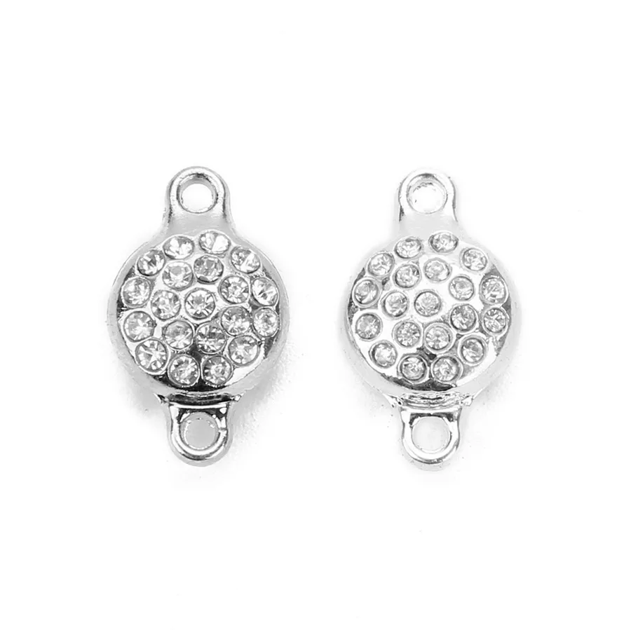

SAUVOO 5Pcs/lot Crystal Strong Magnetic Clasps Fit Necklace Bracelet Silver Color End Clasps Connectors For Diy Jewelry Making