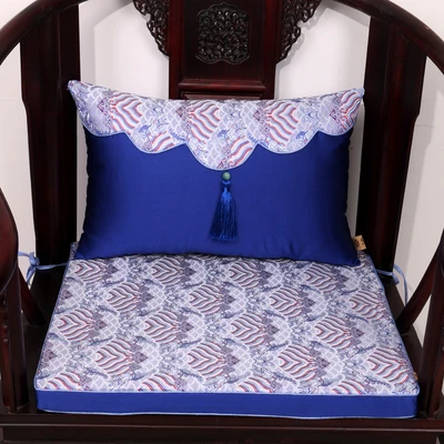 Винтажная тутовая шелковая подушка с кисточками, китайская Толстая Подушка на стул, декоративная подушка для дивана, подушка для сидения, поясничная подушка, подушка для спины - Цвет: blue seawater