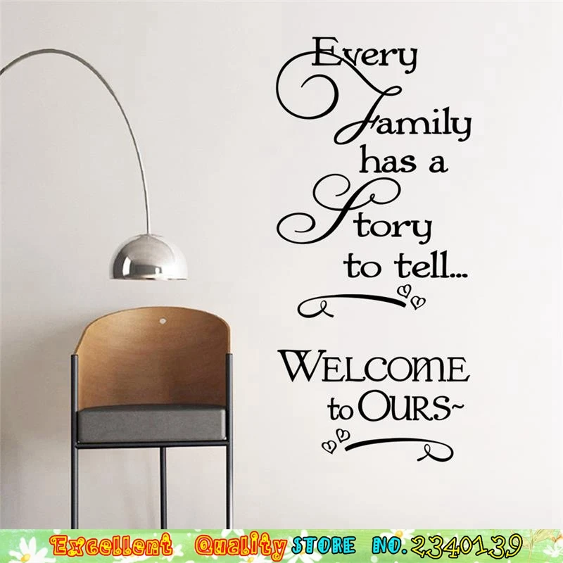 Palabras Historia Familiar Stickes Pared Moderno Hogar De La Pared