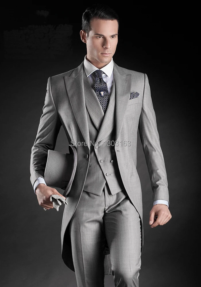 light grey and black tuxedo