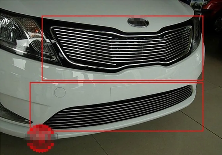 

High quality stainless steel For 2011-2012 KIA Rio/K2 Front Grille Around Trim Racing Grills Trim