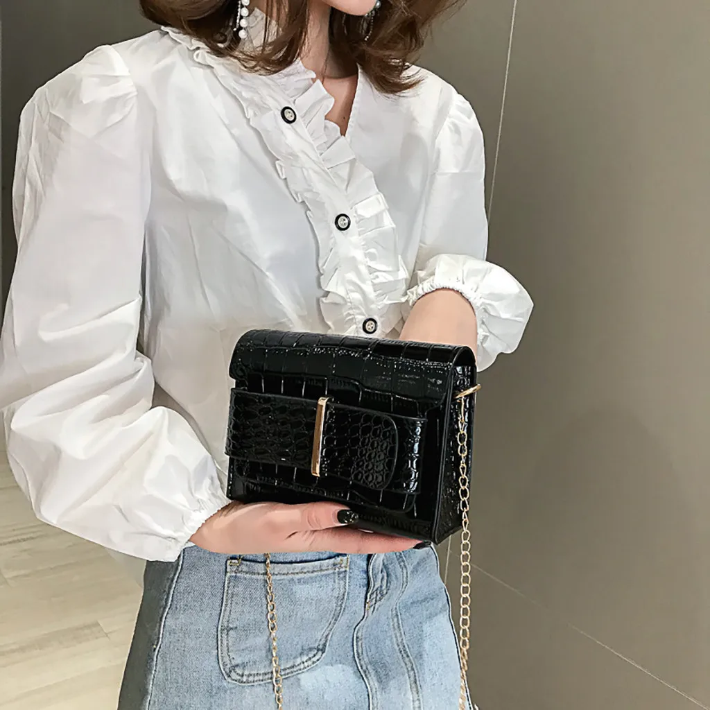 Crocodile Pattern Crossbody Bags For Women Small Chain Handbag small bag PU Leather Hand Bag Ladies Designer Evening Bags