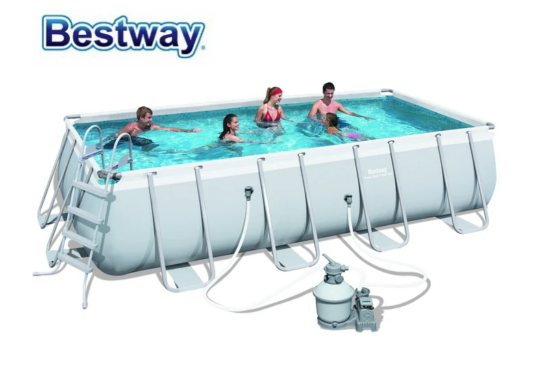 122 Bestway 274x549x56466 см прямоугольный бассейн набор 18'x9'x48 "стальная рама над землей бассейн Комплект фильтр, лестница, коврик, крышка