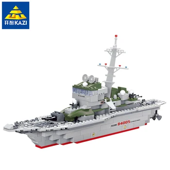 

KAZI 84005 NEW 228PCS Army Military Series The Frigate Building Blocks Assembly Cruiser Bricks Educational Toys Christmas Gifts