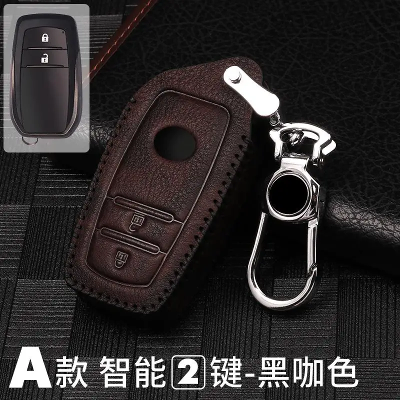 Автомобильные аксессуары для Toyota c-hr Prado prius чехол для ключей для автомобиля брелок держатель брелок автомобильный чехол для ключей автомобильные брелки - Название цвета: A black