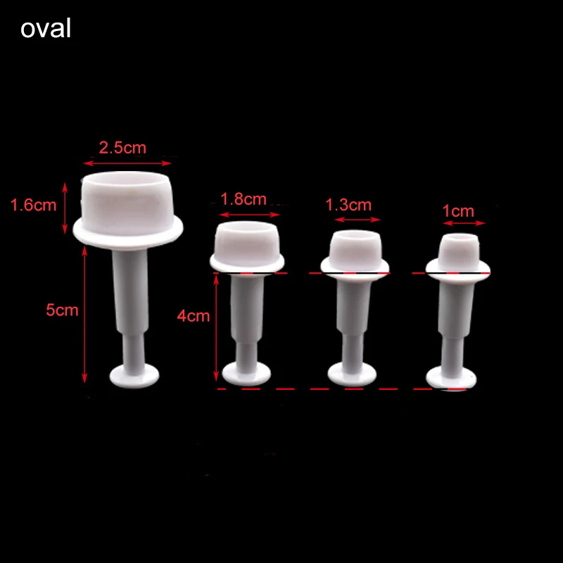 4 шт./компл. нож для бисквита пищевой пластиковый резак Овальный/круглый нож для бисквита помадка торта формы торта украшения инструменты - Цвет: oval
