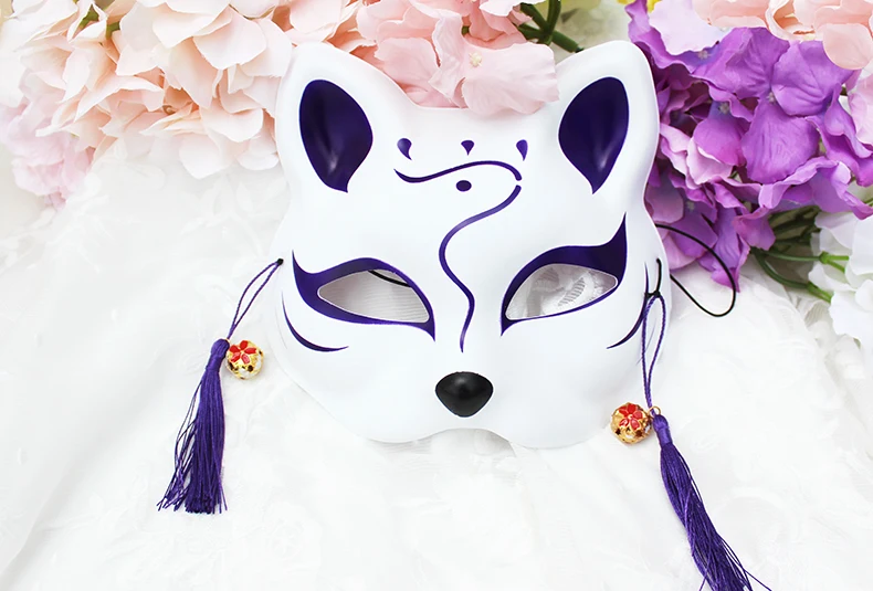 Маска Carnaval с рисунком лисы, маска в японском стиле и ветром, демон, кошка, для мужчин и женщин, для танцев, два-ди, для мужчин, аниме, Вечерние Маски на Хэллоуин
