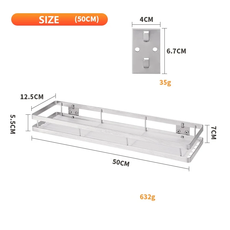 Кухонный стеллаж для приправ из нержавеющей стали, стойка для специй, Rree, пробивная приправа, стеллаж для хранения приправ, кухонная полка - Цвет: SS304(50CM)