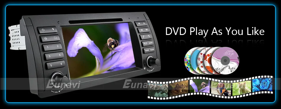 Eunavi 1 din 4 г 64 г Android 9 автомобильный dvd-плеер для BMW E53 E39 X5 мультимедийный Радио Стерео " Восьмиядерный 8 ядерный dsp Wifi 4G Bluetooth