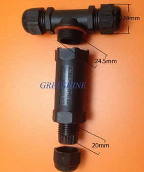 

3 Pin 4pin 5pin IP68 Waterproof Connector T Type Cable Connector Industrial Power Cable Wire Connector 20pcs/lot Free shipping