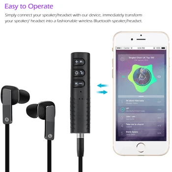 

Mic Handsfree Bluetooth Car Kit Auto Wireless V4.1 bluetooth receiver Music MP3 stero Audio Adapter transmitter For phone