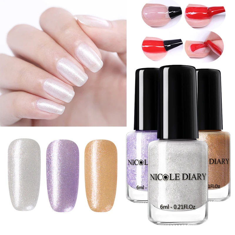 

NICOLE DIARY 6ml Peel Off Glimmer Nail Polish Glitter Shimmer Water Based Manicure Nail Art Varnish Nail Art Design DIY