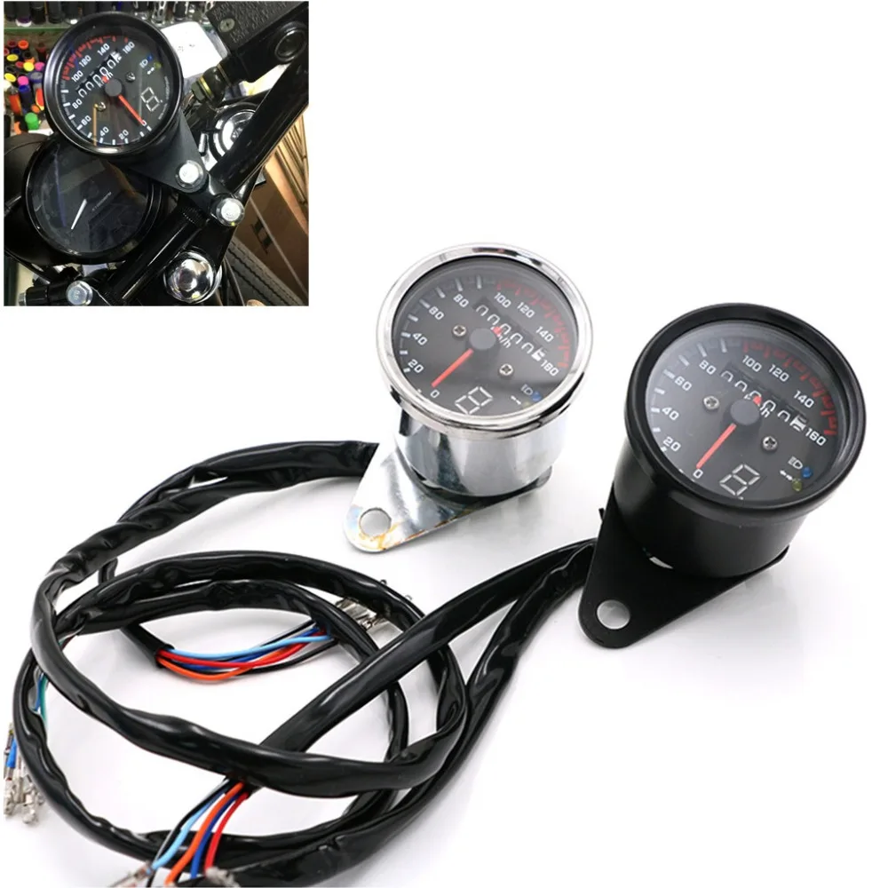 

DC 12V Motorcycle Speedometer Tachometer Gauge w/ LED Backlight Universal For Moto