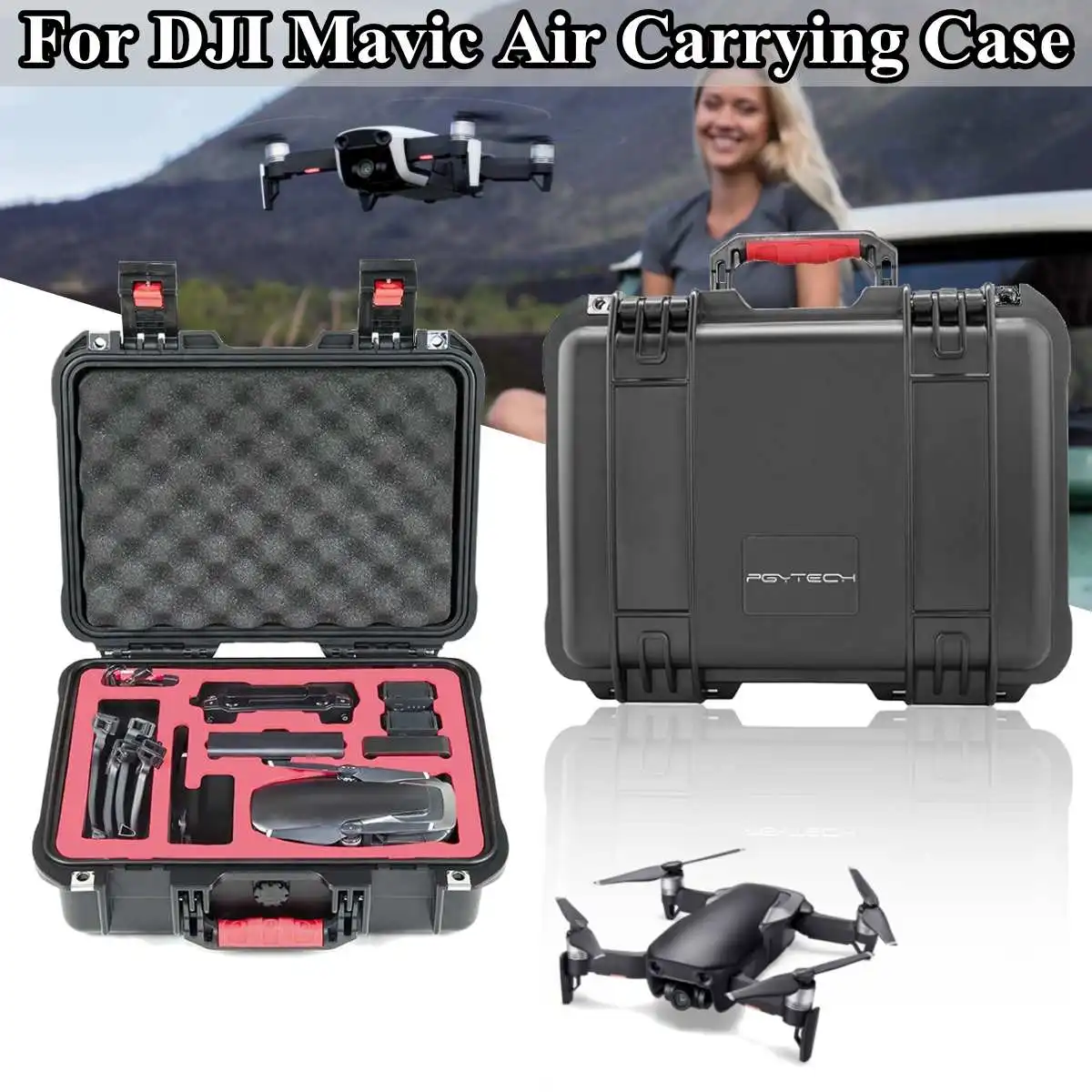 

a Black Colour Lightweight Portable Engineering Plastics PP EVA Carrying Case for DJI Mavic Air