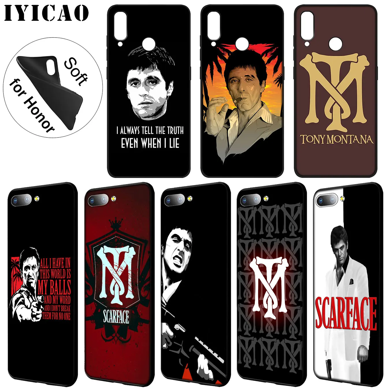 Scarface Tony Montana Luxury High-end Protector Case for Huawei Y9 Y7 Y6 Prime 2019 Honor 20 8C 8X 8 9 9X 10 Lite 7C 7X 7A Pro |