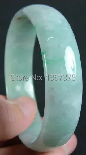

shitou 00439 Chinese Jade Jadeite Green Bangle Bracelet 56MM