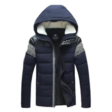 Новое поступление Одежда высшего качества Для мужчин теплые парки с белым утиным пухом Для мужчин зимняя куртка Для мужчин Искусственная кожа пальто плотная мужская куртка-парка плюс 5XL# b03
