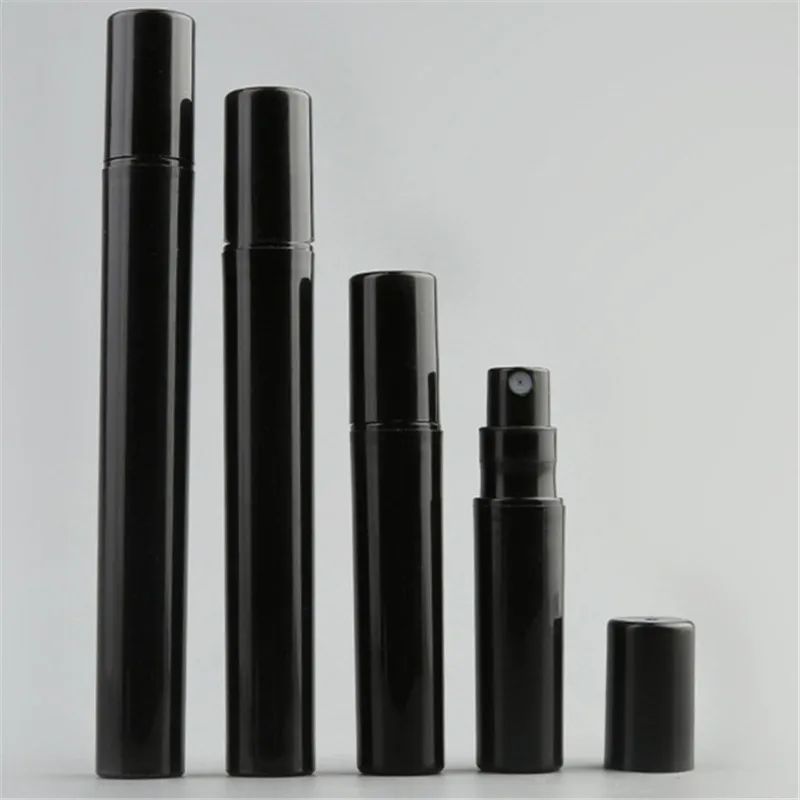 

10pcs/lot Empty 2ML 3ML 5ML 10ML Mini Black Plastic Spray Perfume Bottle Small Promotion Sample Perfume Atomizer