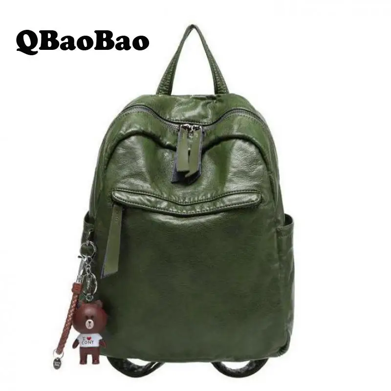 

New Soft Leather Backpack Shoulder Studnet School Bag Travel Fashion Teenage Girl Backpacks 2018 Design Hot Bagpack