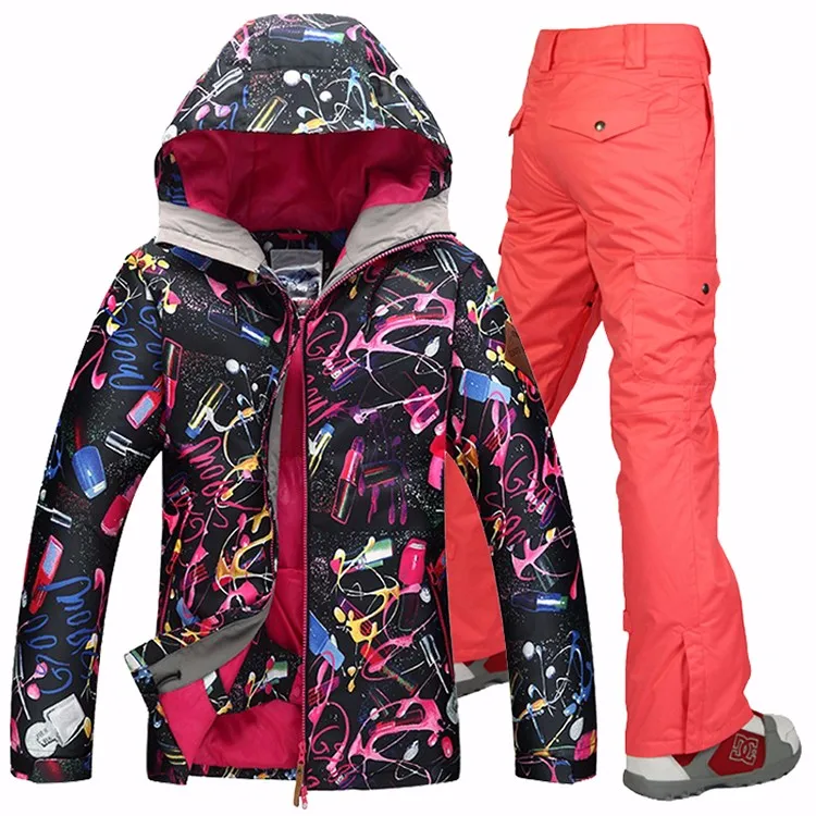 Водонепроницаемая куртка Gsou Snow/лыжи, комплект для женщин, сноуборд, куртки, лыжный костюм, женский лыжный набор