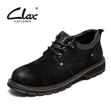 CLAX Men Boots Genuine Leather 2019 Spring Autumn Walking Footwear Male Casual Boot Leather Shoe Ankle Boot Work Shoes цена CLAX Men Boots Genuine Leather 2019 Spring Autumn Walking Footwear Male Casual Boot Leather Shoe Ankle Boot Work Shoes цены онлайн
