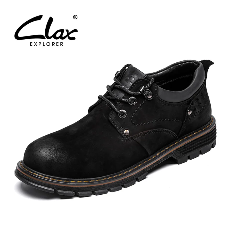 Genuino Hombres Cuero De Botas Clax Primavera Trabajo Caminando brown Zapatos Calzado Casual Tobillo Otoño Bota 2019 Hombre Black qIfdwf