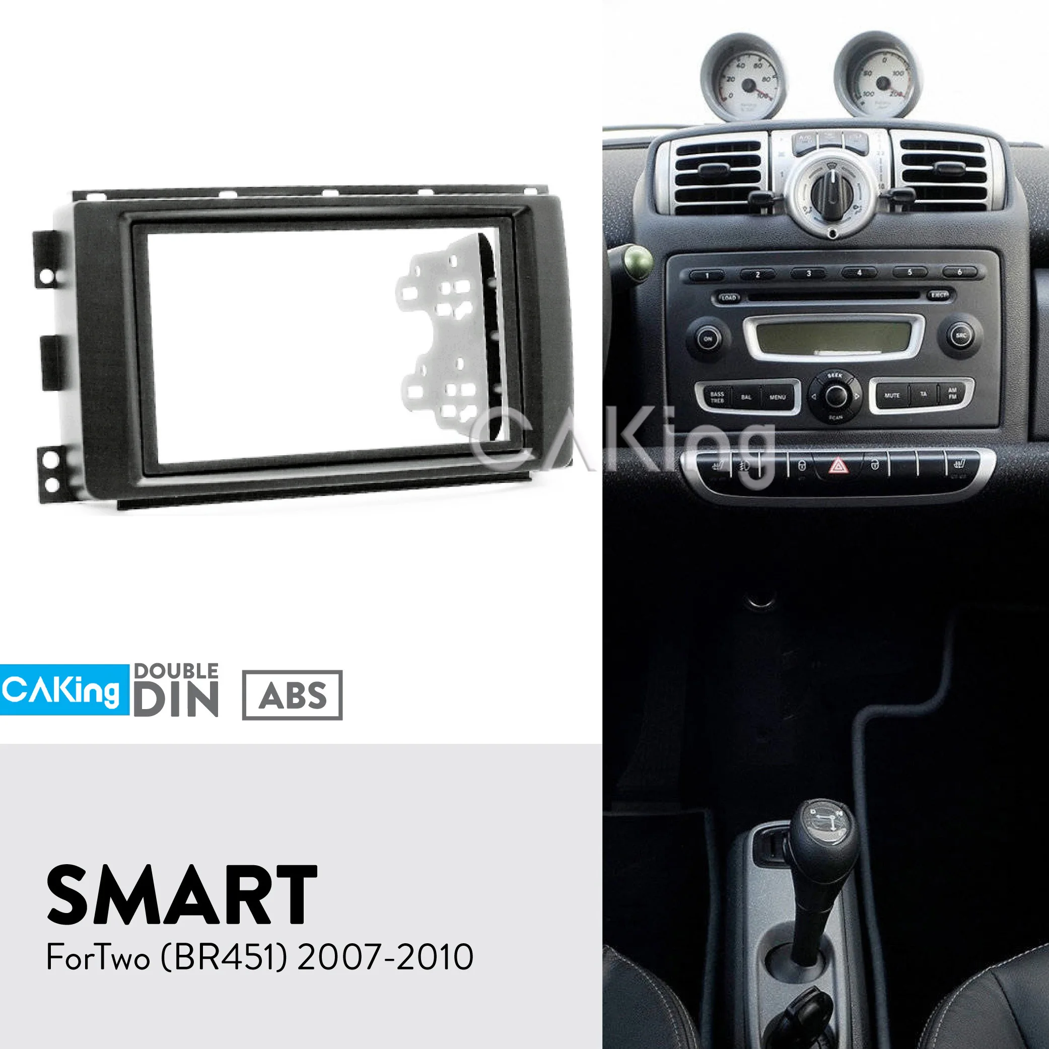 Двойной Din Автомобильный Радио панель для Smart ForTwo(BR451) 2007-2010 приборная установка комплект наборная доска установочная пластина крышка адаптера рамка