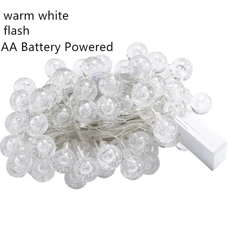 RTGBRT 20 Led хрустальный шар светящаяся гирлянда на батарейках/USB рождественская Праздничная лампа для свадьбы декор Сказочный - Испускаемый цвет: flash warm white