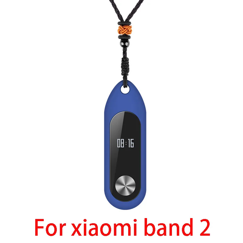 blue Для Xiao mi Band 3/mi Band 3 nfc силиконовый чехол ожерелье Украшение DIY mi Band 2 подвеска защитный чехол Аксессуары - Color: blue