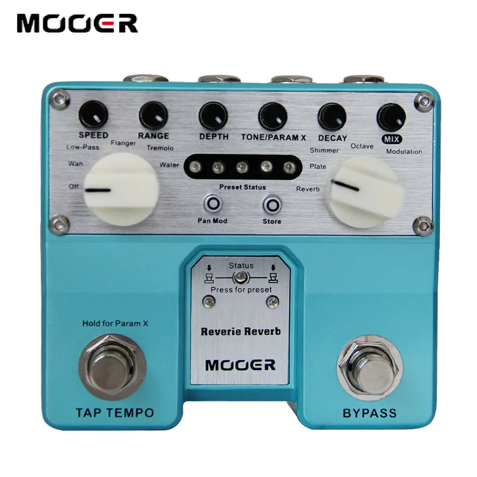 Цифровая педаль реверберации MOOER Twin Series с пятью режимами для гитарного эффекта |