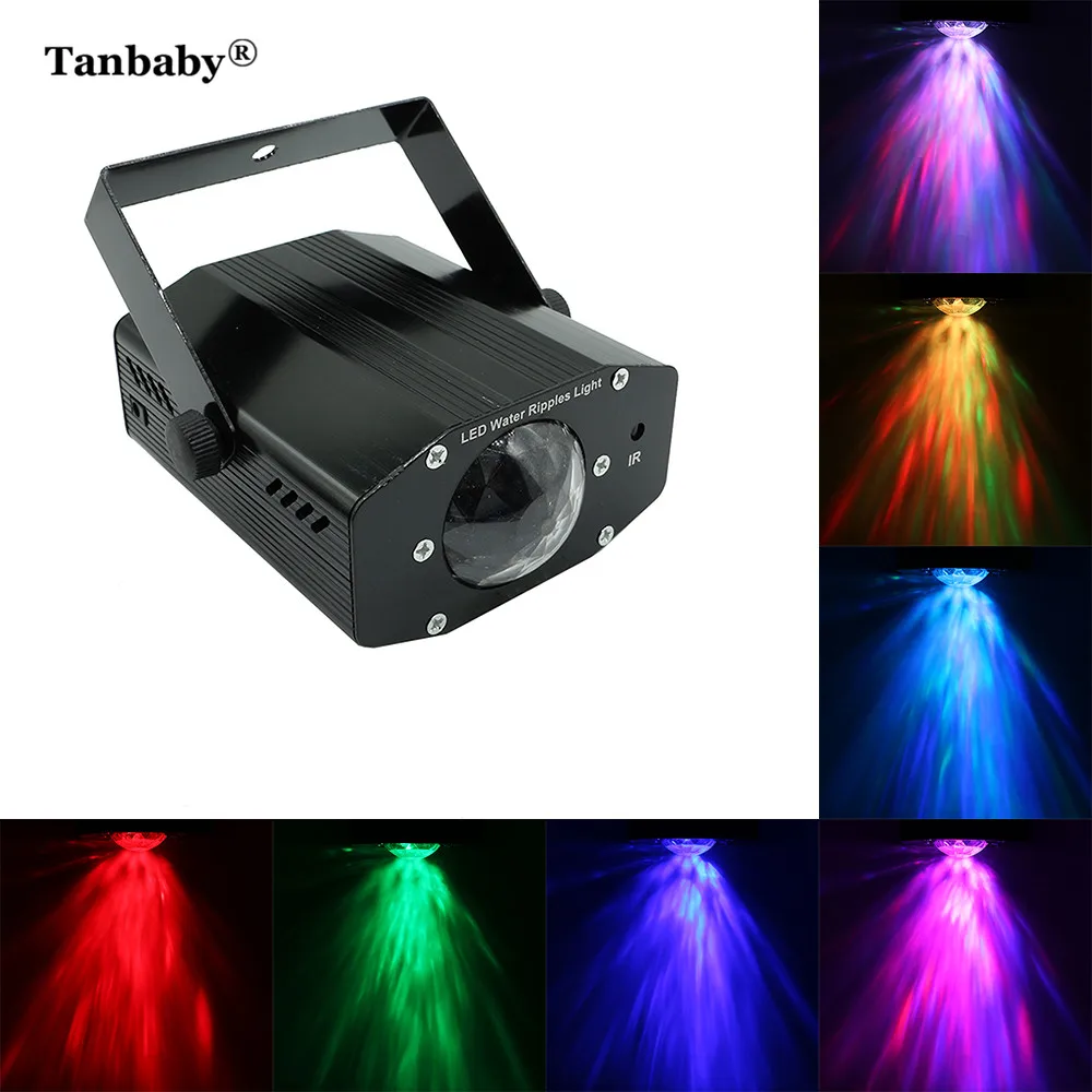 

Tanbaby 7 Colors Ocean Wave Disco Stage Light Sound DMX 100-240V 9W LED DJ Light Auto-run Active Laser Projector with Controller