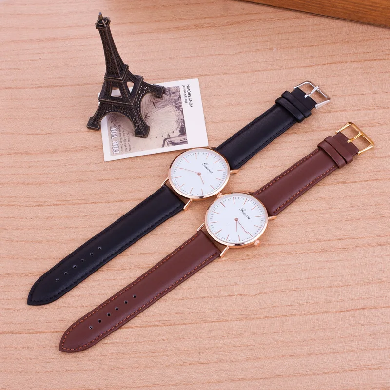 Geneva простой стиль женские часы модные часы роскошные женские кварцевые наручные часы relogio feminino