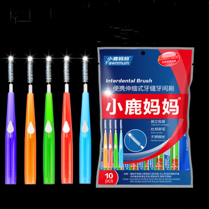 

10 Pcs Adults Interdental Brush Clean Between Teeth Floss Toothpick Oral Care Tool Floss Interdental Brush Toothpick