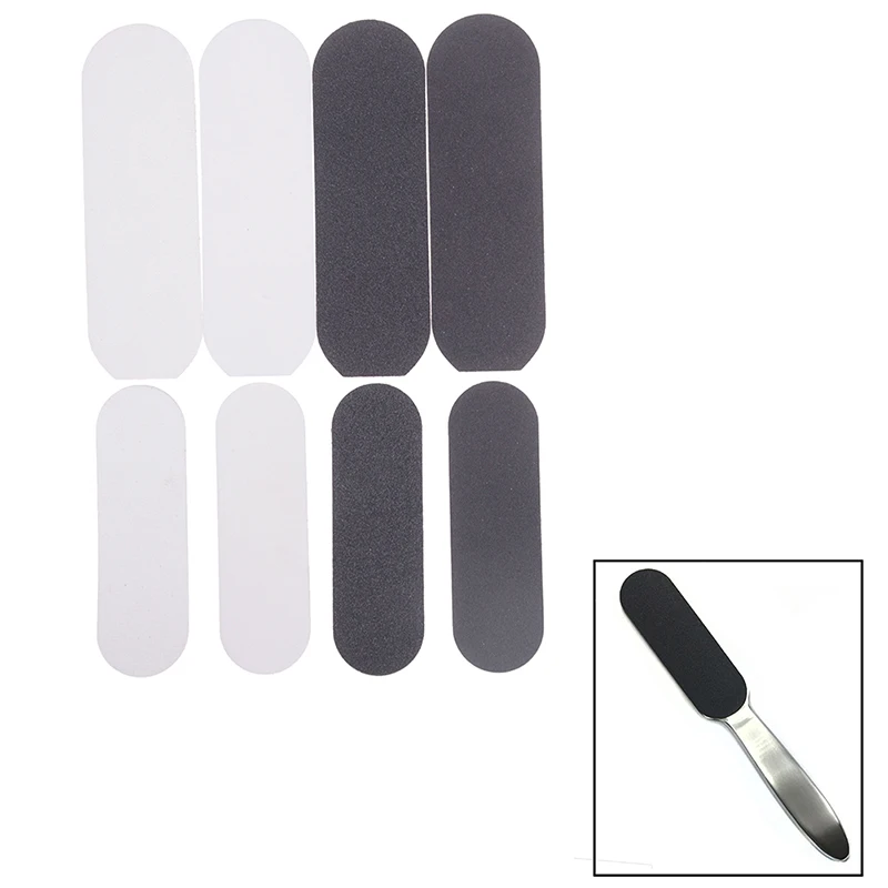 10pcs Sand Paper Replacement For Stainless Steel Double Sided Foot Rasp File Calluses Remover Pedicure Foot Care Tool 2 Colours