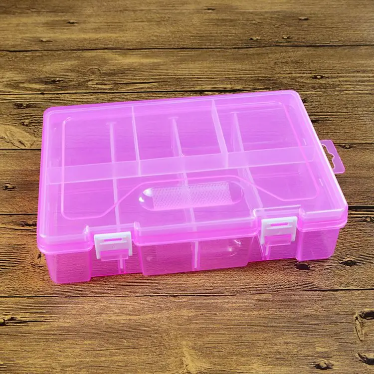 4 цвета двухслойный пластик коробка для хранения съемные вставки нескользящий дизайн прочный пластиковый ящик для хранения инструментов и ежедневного использования - Цвет: pink