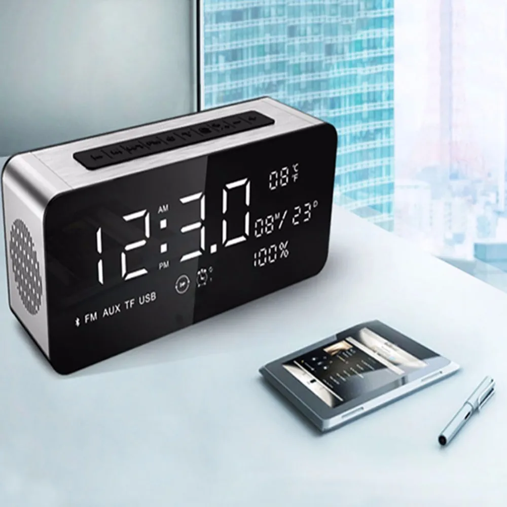 

Speaker Portable Bluetooth Speaker Wireless Stereo Soundbar Altavoz Big Screen Aluminum Parlante Speaker Support USB TF FM AUX