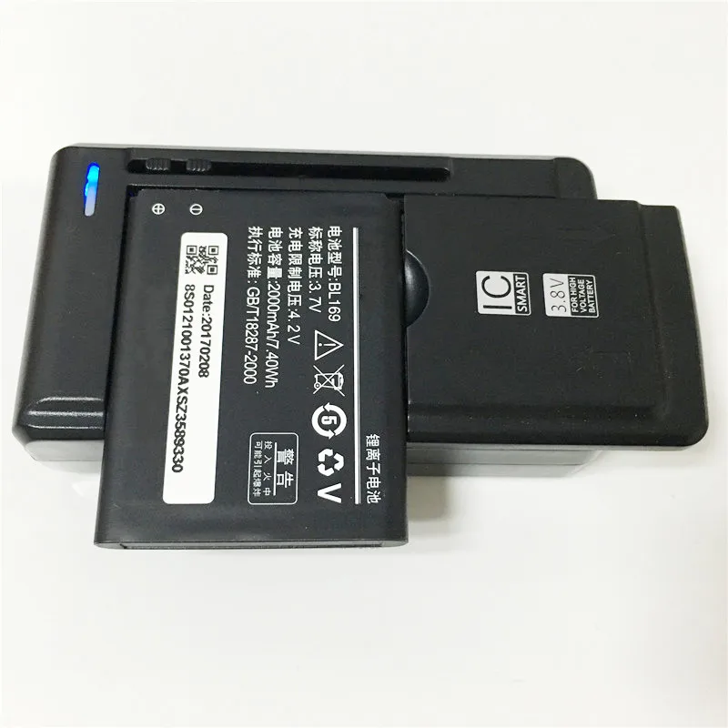 3,7 V 2000 мА/ч, BL169 для lenovo P70 P800 S560 A789 Батарея+ YIBOYUAN SS-C1 Универсальный Зарядное устройство