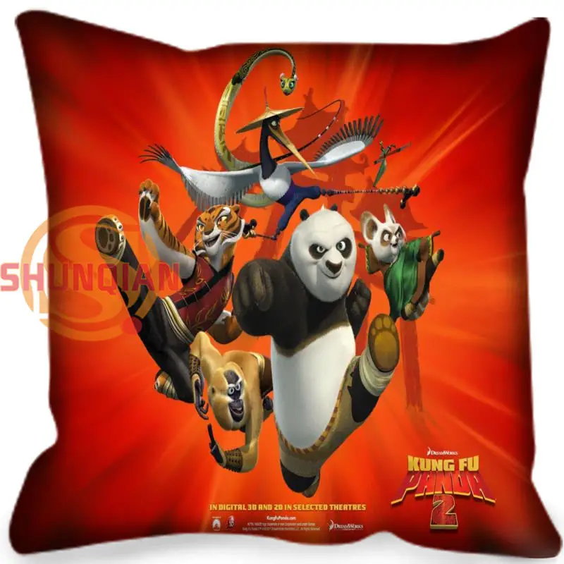 

New arrival kung fu panda Style throw Pillowcase Square Zippered Pillow Cover Custom Gift H@0209-113