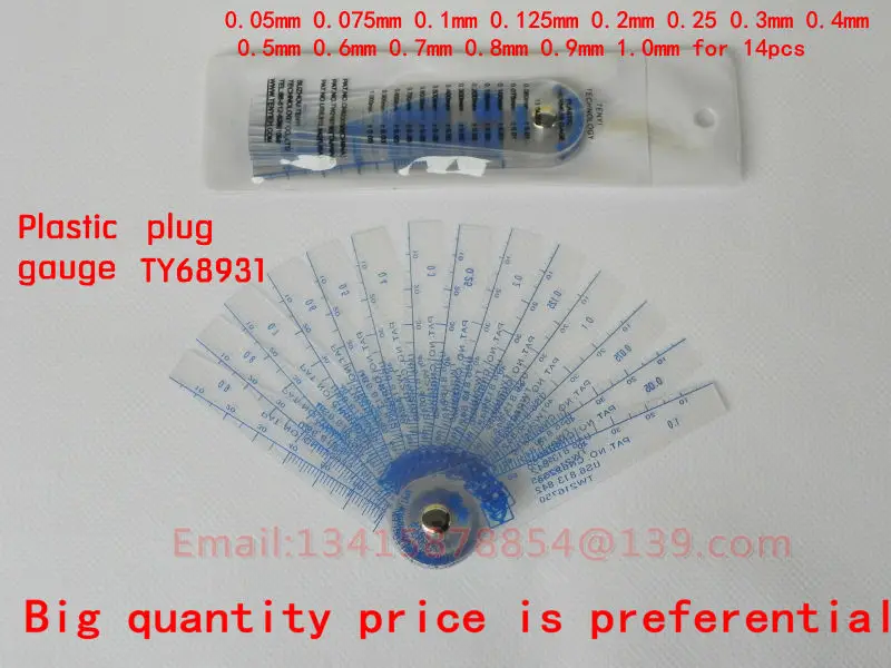 0.05 1.0Sun Yieh Ty68931 Plastic Thickness Gauge Plastic Plug Gauge